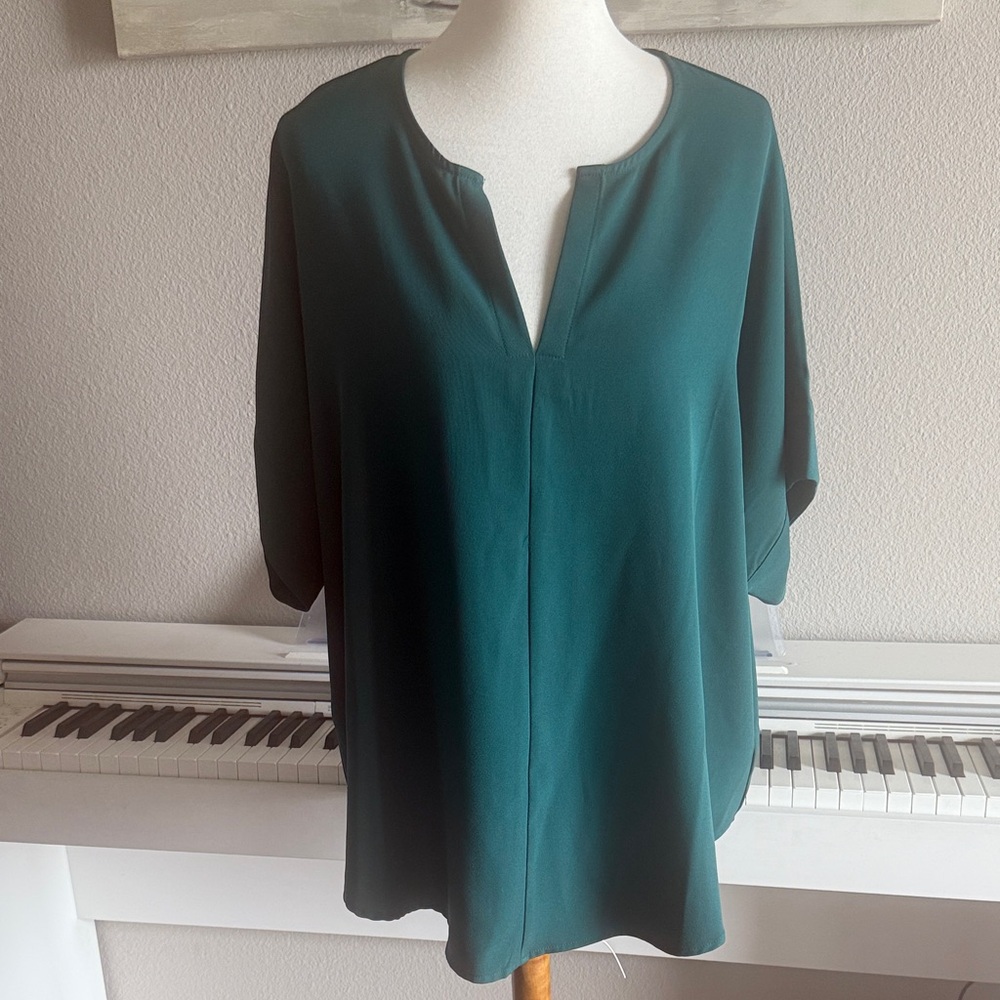 Zenana Teal Green Women's Blouse Sz 1X - Picture 4 of 11